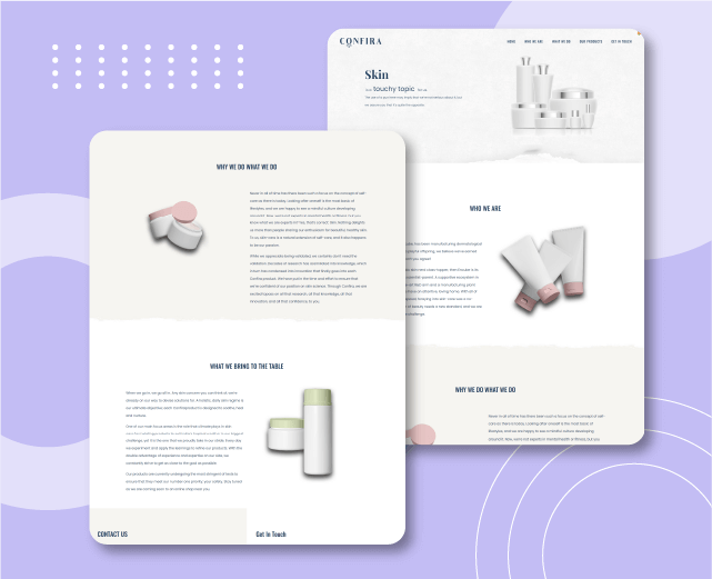 1 Page Landing Page for Confira